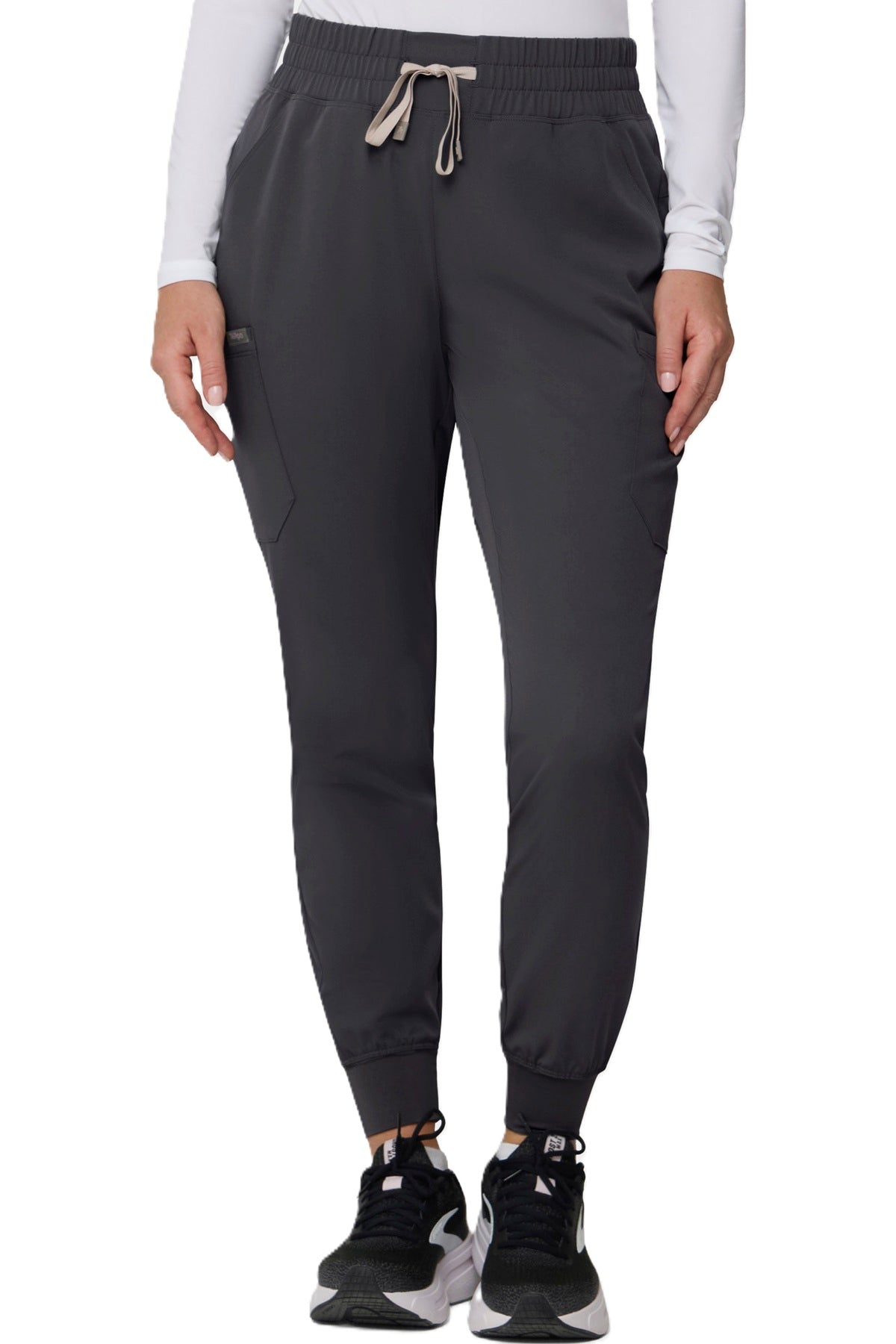 Temp T202 women's jogger leg scrub pant in pewter grey
