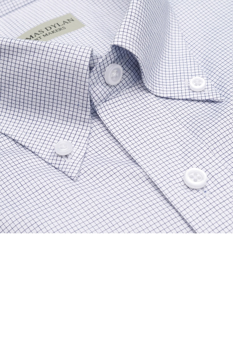 Thomas Dylan Dress Shirt Long Sleeve Button Down Collar in Black Check