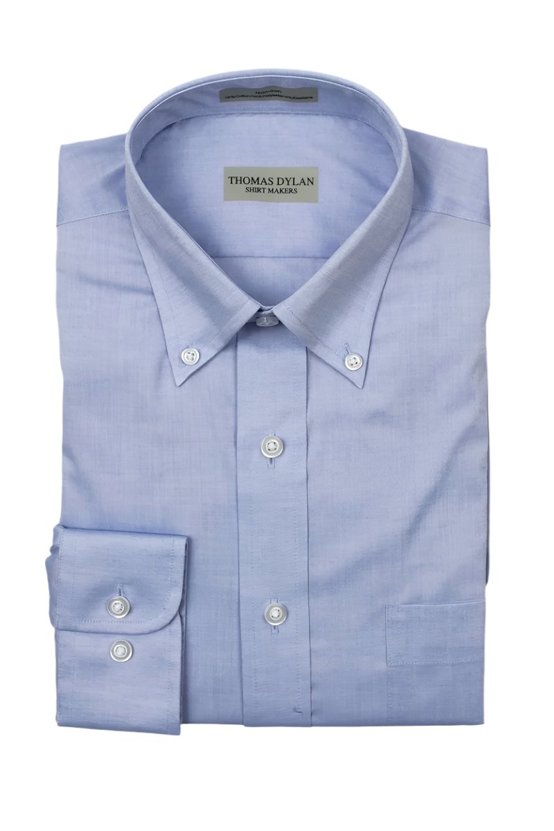 Thomas Dylan Dress Shirt Long Sleeve Button Down Collar in Blue