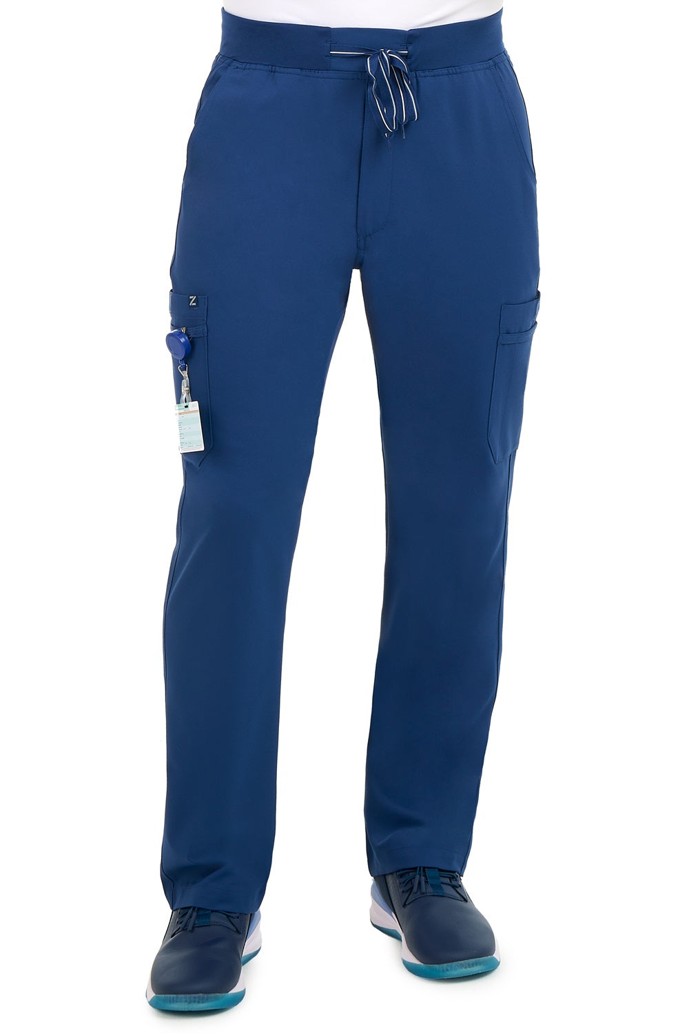 Zavate Studio Activator men's scrub pants in navy blue - professional healthcare apparel with zipper fly.