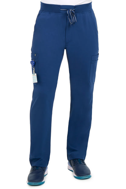 Zavate Studio Activator men's scrub pants in navy blue - professional healthcare apparel with zipper fly.