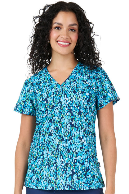 Zavate Audrey Scrub Top in Print Pattern Mosaic Mirage at Parker's Clothing & Scrubs.