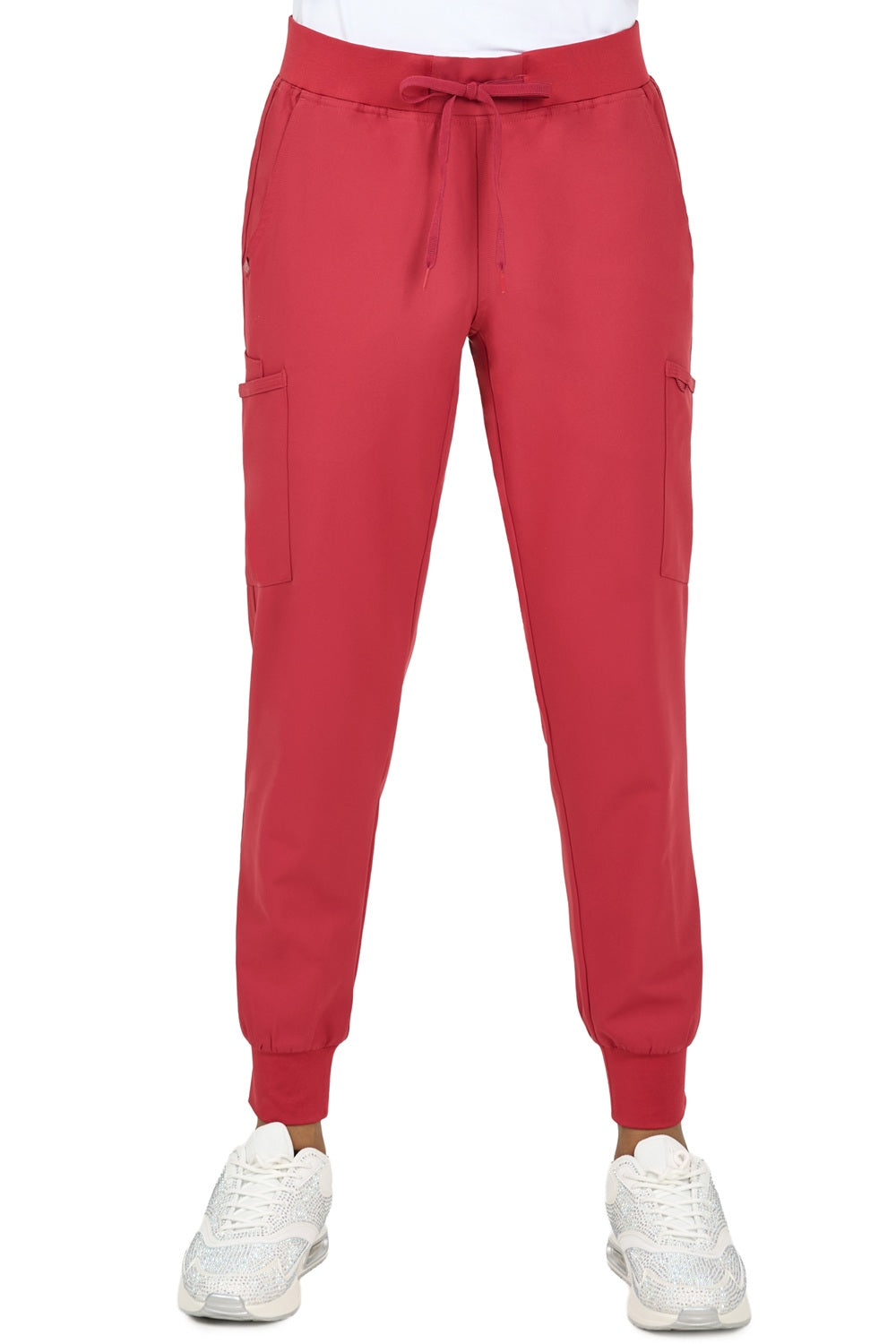 Zavate Studio Refined Jogger 3060 scrub pants in terracotta orange - comfortable tapered leg scrubs with elastic waistband for all-day wear by healthcare professionals.