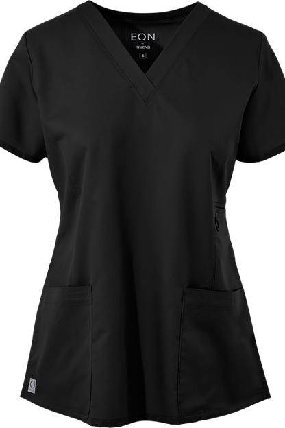 Maevn Scrub Top Eon V-Neck in Black 1708 at Parker's Clothing & Scrubs.