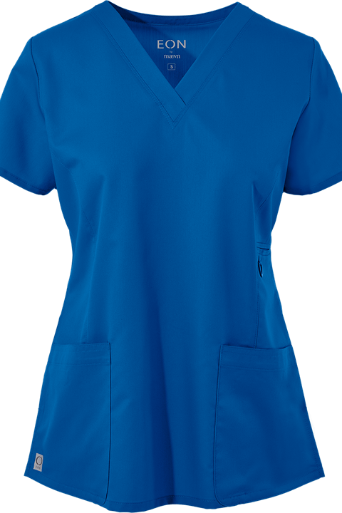 Maevn Scrub Top Eon V-Neck in Royal 1708 at Parker's Clothing and Shoes.