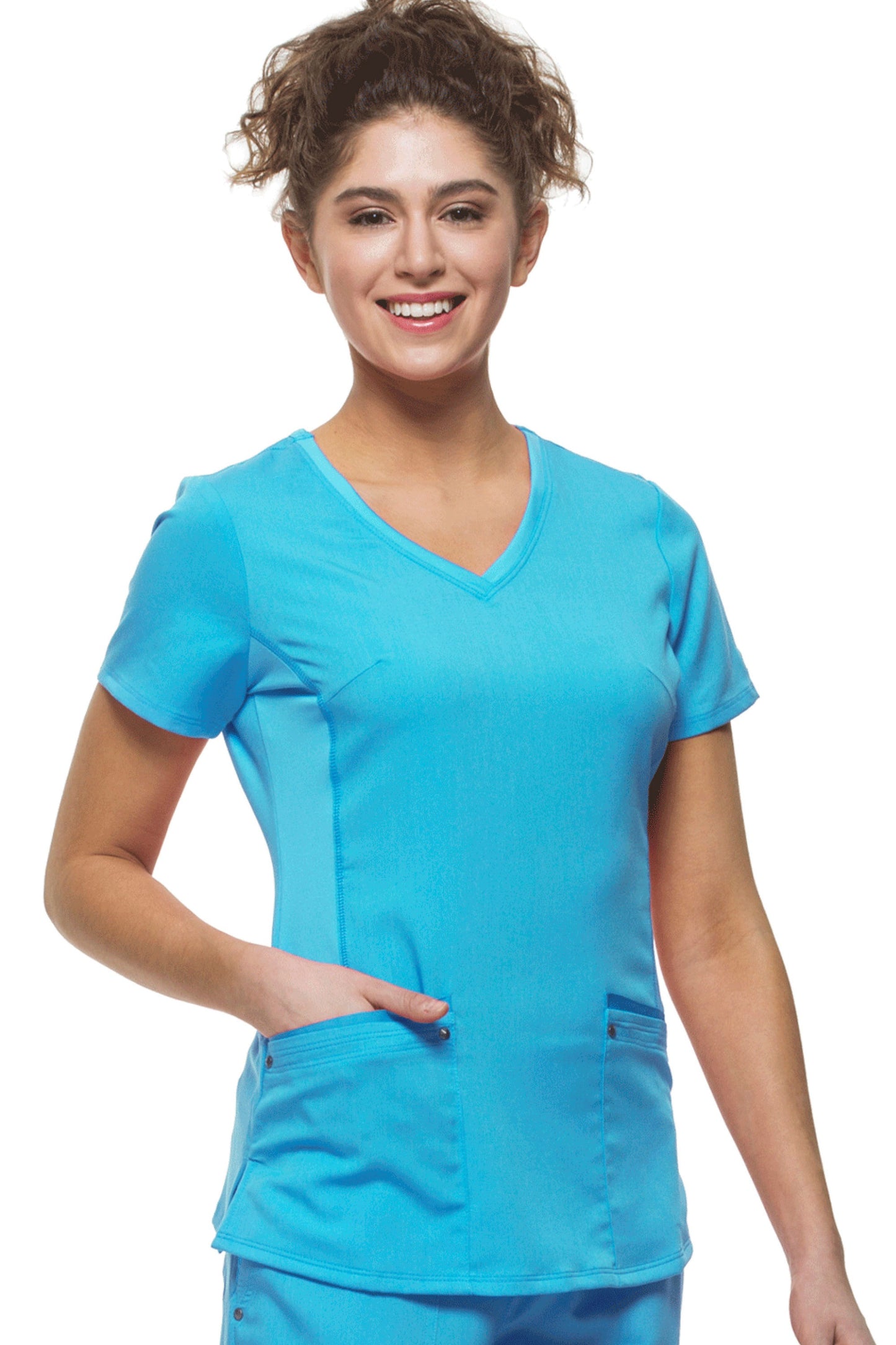 Healing Hands Purple Label Juliet Scrub Top in Turquoise at Parker's Clothing and Shoes.