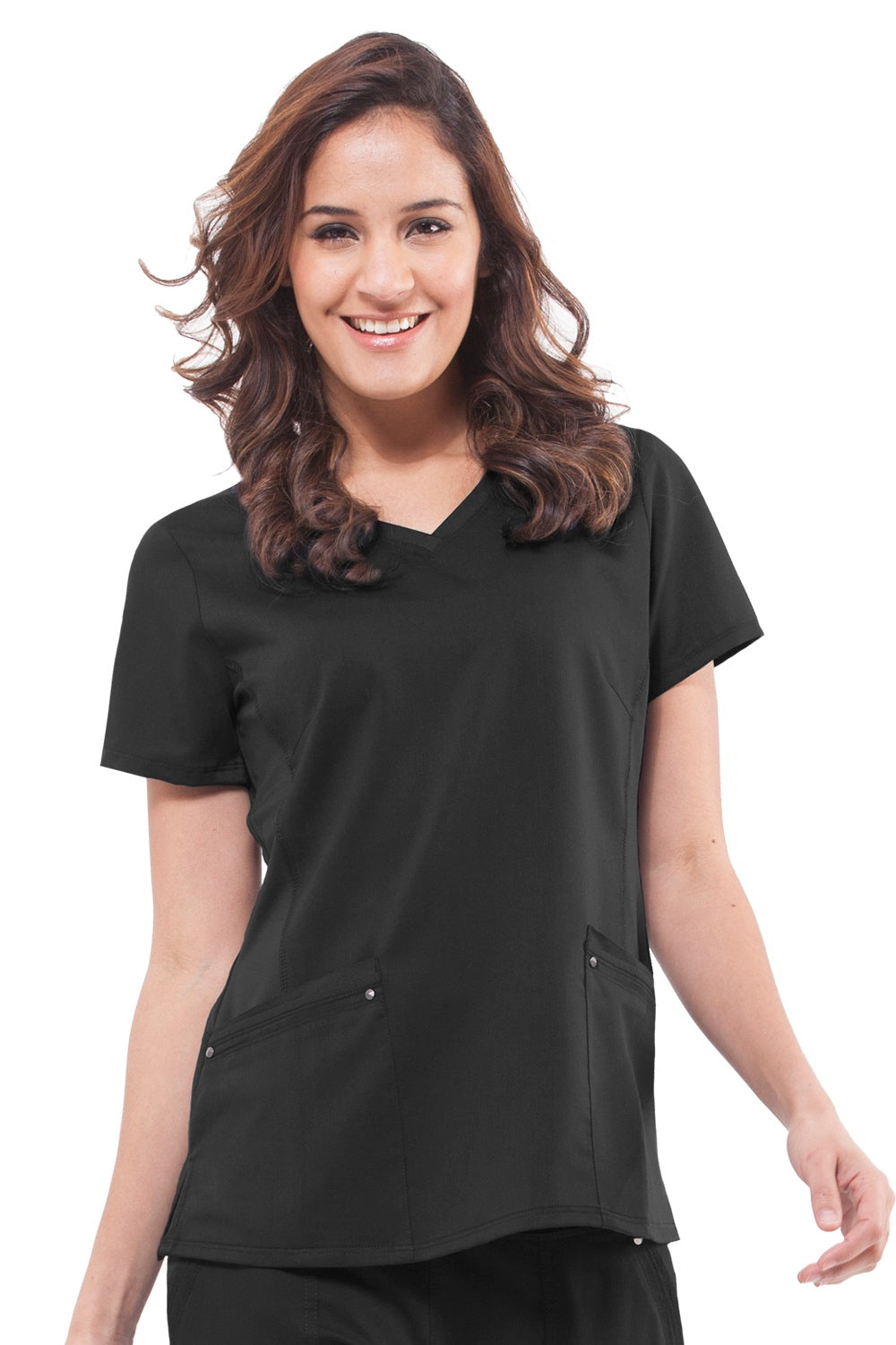 Healing Hands Purple Label Juliet Scrub Top in Black at Parker's Clothing and Shoes.