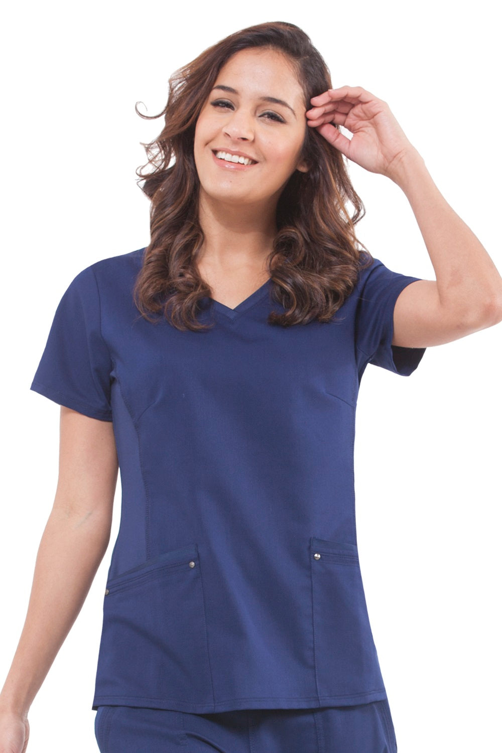 Healing Hands Purple Label Juliet Scrub Top in Navy at Parker's Clothing and Shoes.
