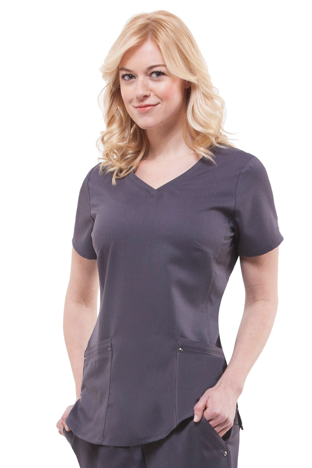 Healing Hands Purple Label Juliet Scrub Top in Pewter at Parker's Clothing and Shoes.