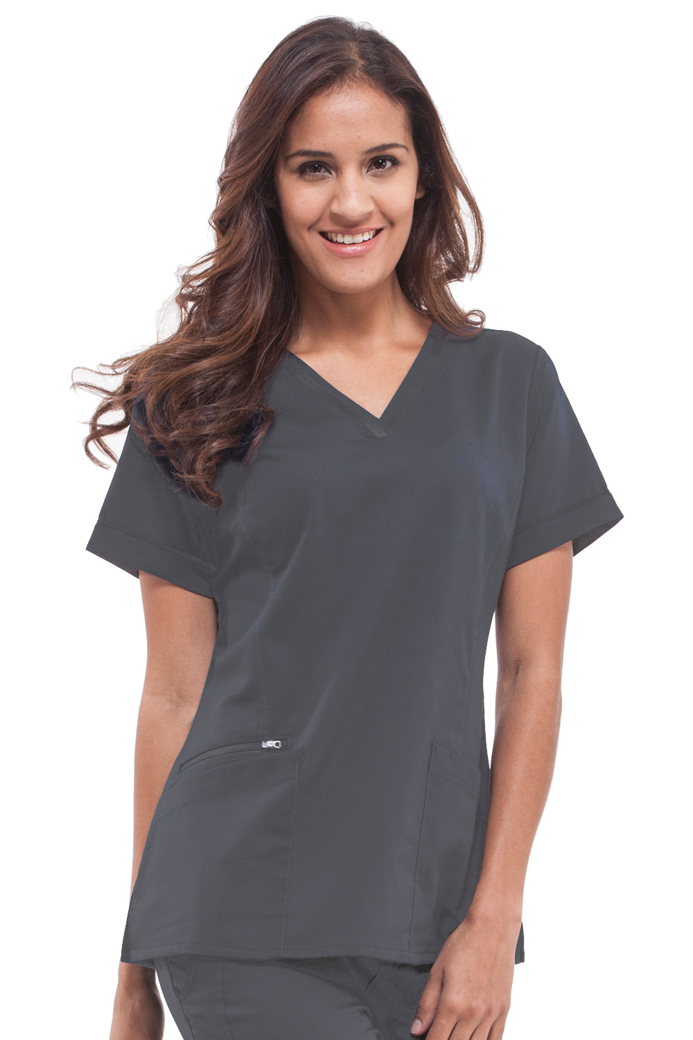 Healing Hands Scrub Top Purple Label Jasmin in Pewter at Parker's Clothing and Shoes.
