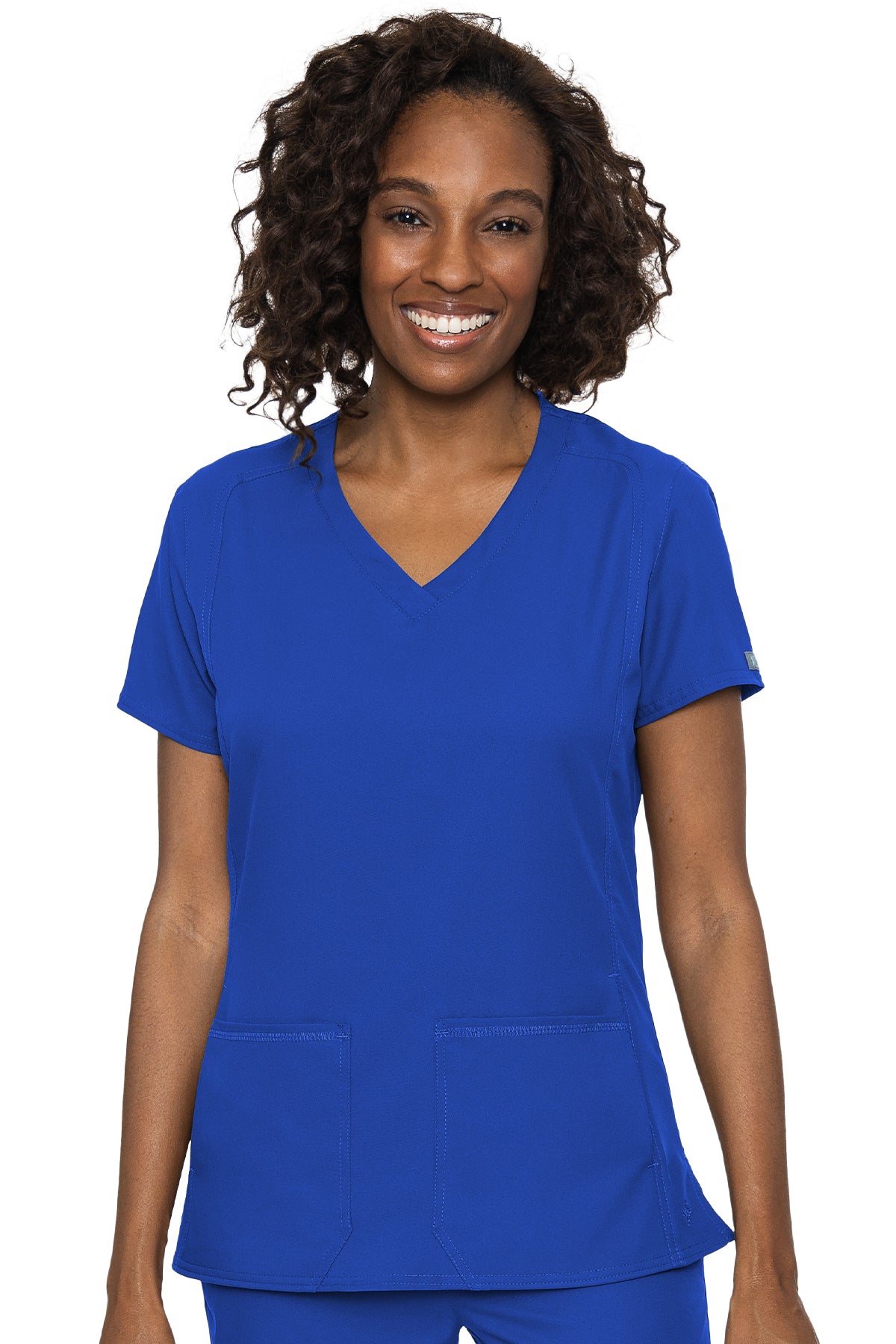 Med Couture Scrub Top Insight Classic V-Neck Side Pocket in Royal at Parker's Clothing and Shoes.