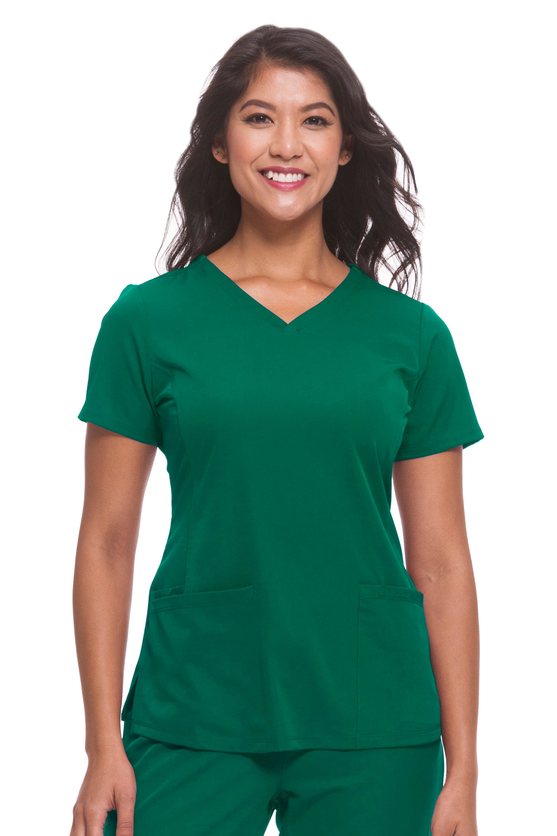 Healing Hands HH Works Monica V-Neck Scrub Top in Hunter at Parker's Clothing and Shoes