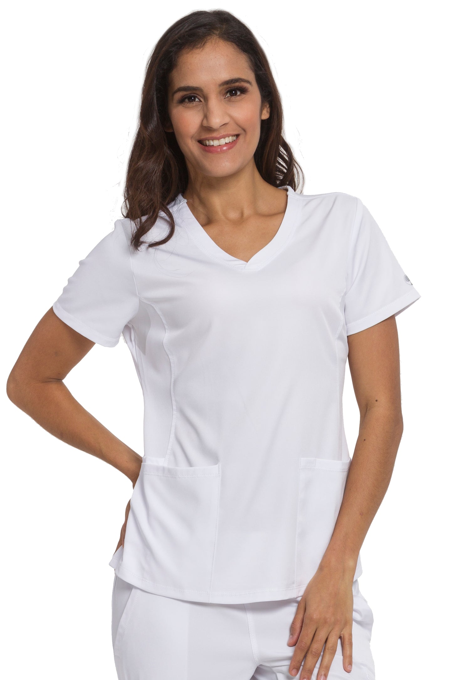Healing Hands HH Works Monica V-Neck Scrub Top in White at Parker's Clothing and Shoes