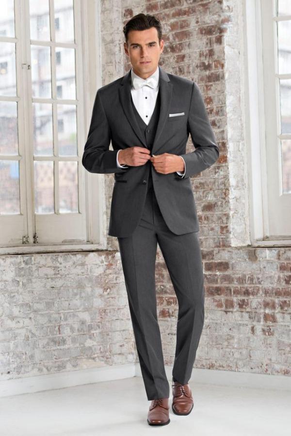 Jim's Formal Wear Tuxedos Diamond Collection Michael Kors Ultra Slim Grey Sterling Wedding Suit at Parker's Clothing and Shoes.