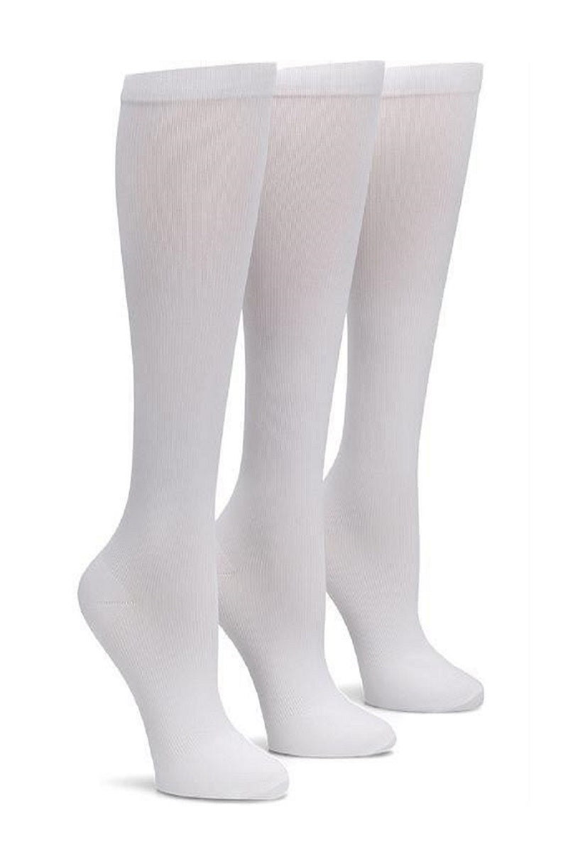 Nurse Mates Mild Compression Socks 3 Per Pack 12-14 mmHg at Parker's Clothing and Shoes. Color is white.