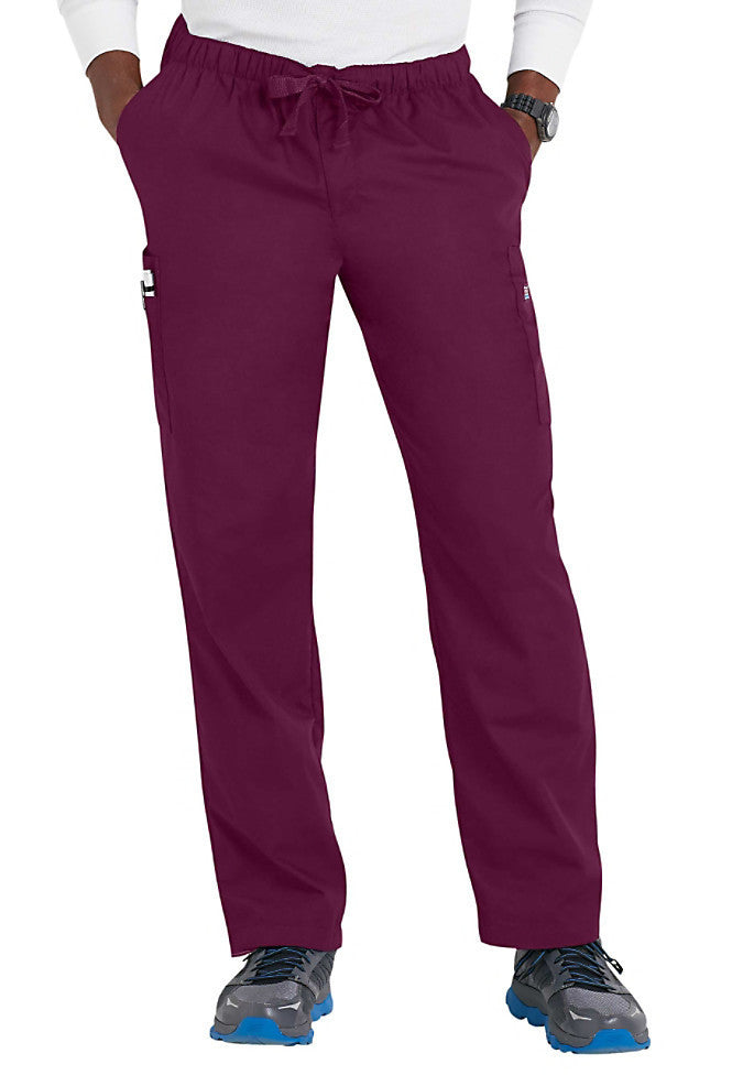 Cherokee Mens Scrub Pants Workwear Originals in Wine at Parker's Clothing and Shoes