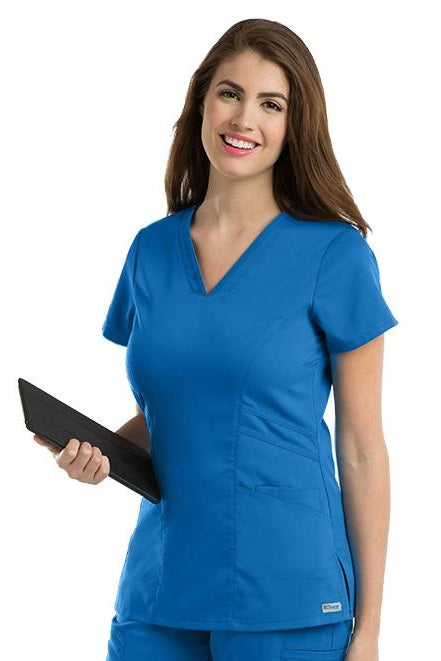 Grey's Anatomy Scrub Top Marquis V-neck in New Royal at Parker's Clothing and Shoes.