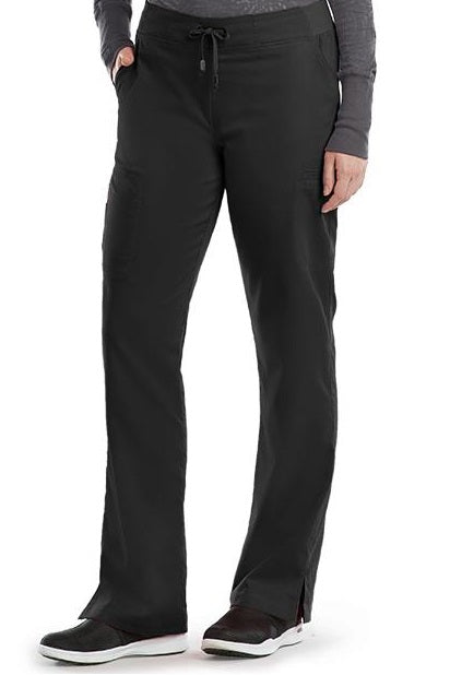 Greys Anatomy Petite Scrub Pant Destination Cargo 6 Pocket Petite in Black at Parker's Clothing and Shoes.