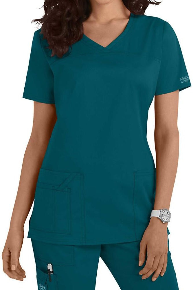 Cherokee Scrub Top Core Stretch V Neck 4727 in Caribbean Blue at Parker's Clothing & Scrubs.