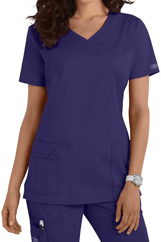 Cherokee Scrub Top Core Stretch V Neck 4727 in Grape at Parker's Clothing & Scrubs.