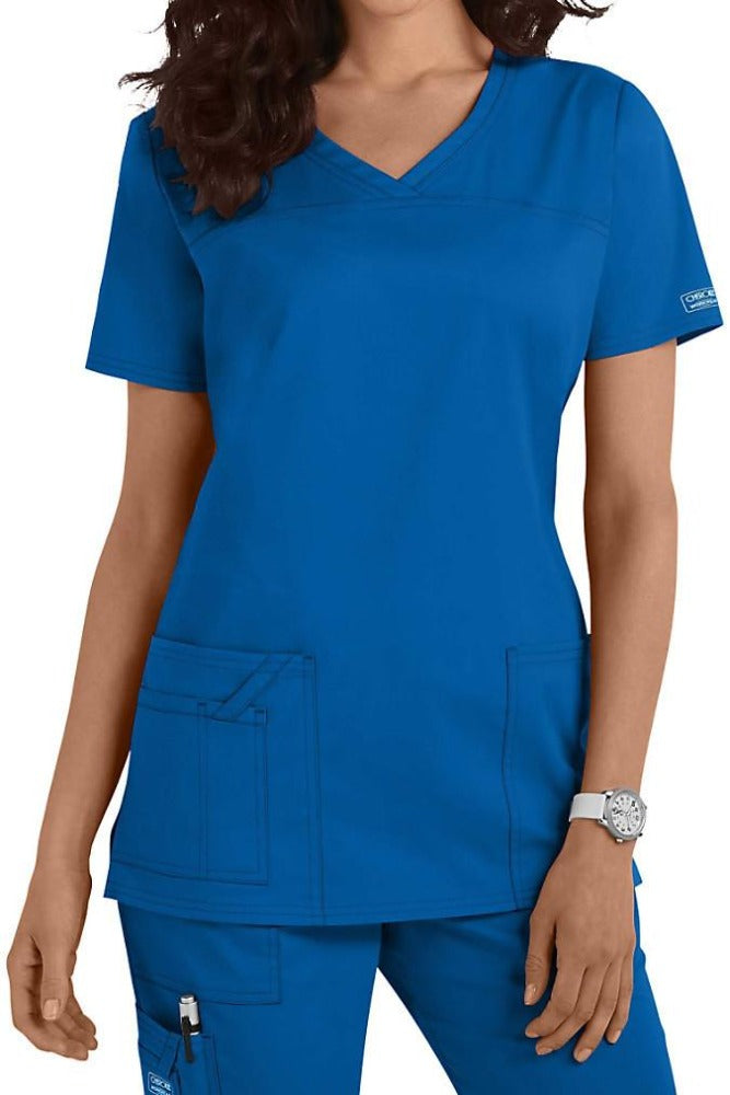 Cherokee Scrub Top Core Stretch V Neck 4727 in Royal at Parker's Clothing and Shoes.