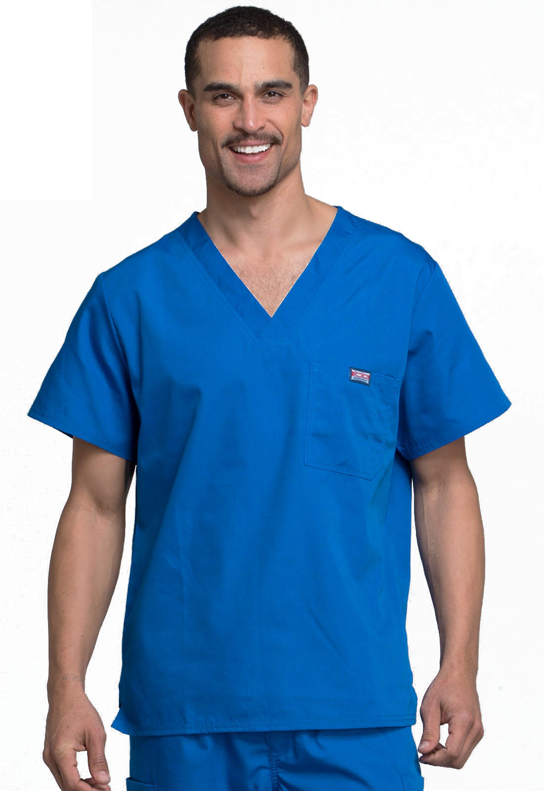 Cherokee Mens Scrub Top Workwear Originals in Royal at Parker's Clothing and Shoes.