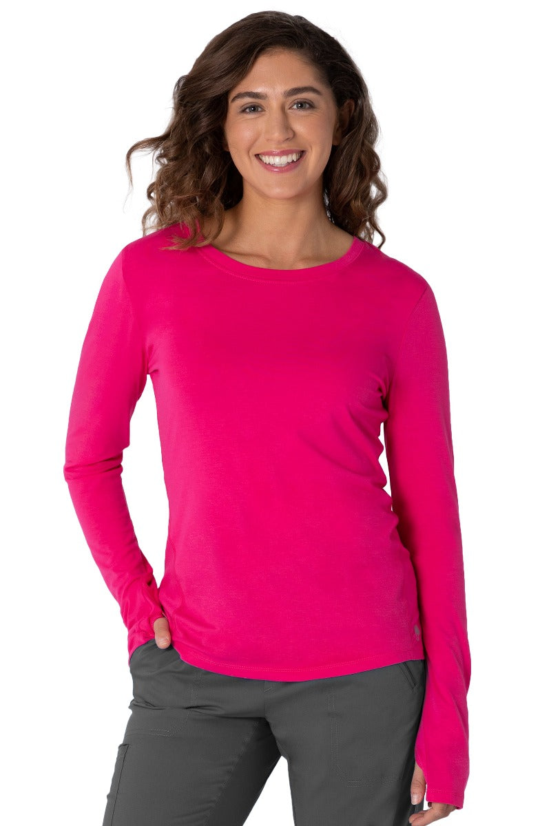 Healing Hands Purple Label Mackenzie Long Sleeve Tee in Carnation Pink at Parker's Clothing and Shoes.