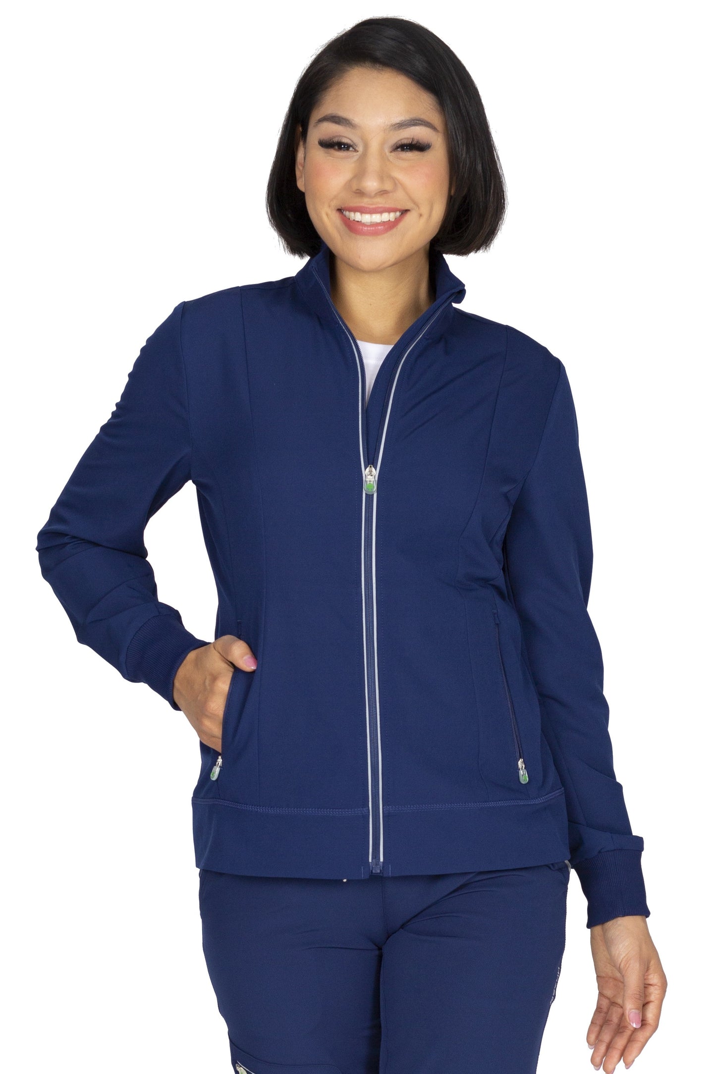 Healing Hands HH360 Carly Scrub Jacket 5067 in Navy Athletic Fit at Parker's Clothing and Shoes.