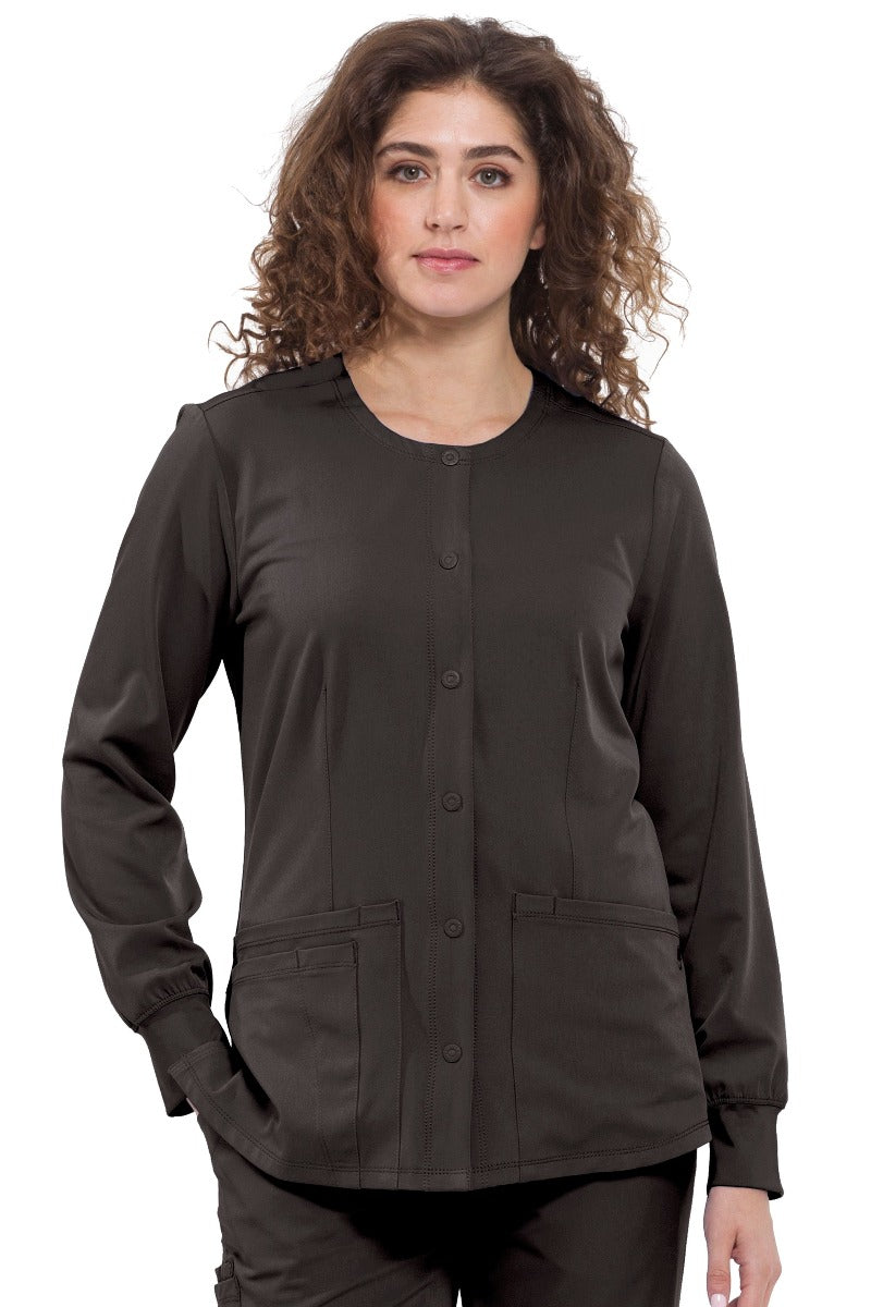 Healing Hands Scrubs HH Works Megan Scrub Jacket in Black at Parker's Clothing and Shoes.