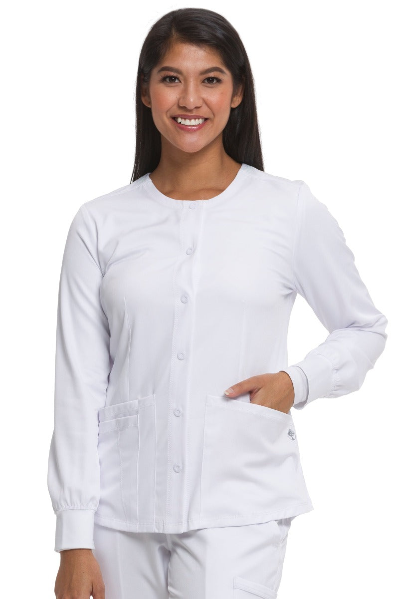 Healing Hands Scrubs HH Works Megan Scrub Jacket in White at Parker's Clothing and Shoes.