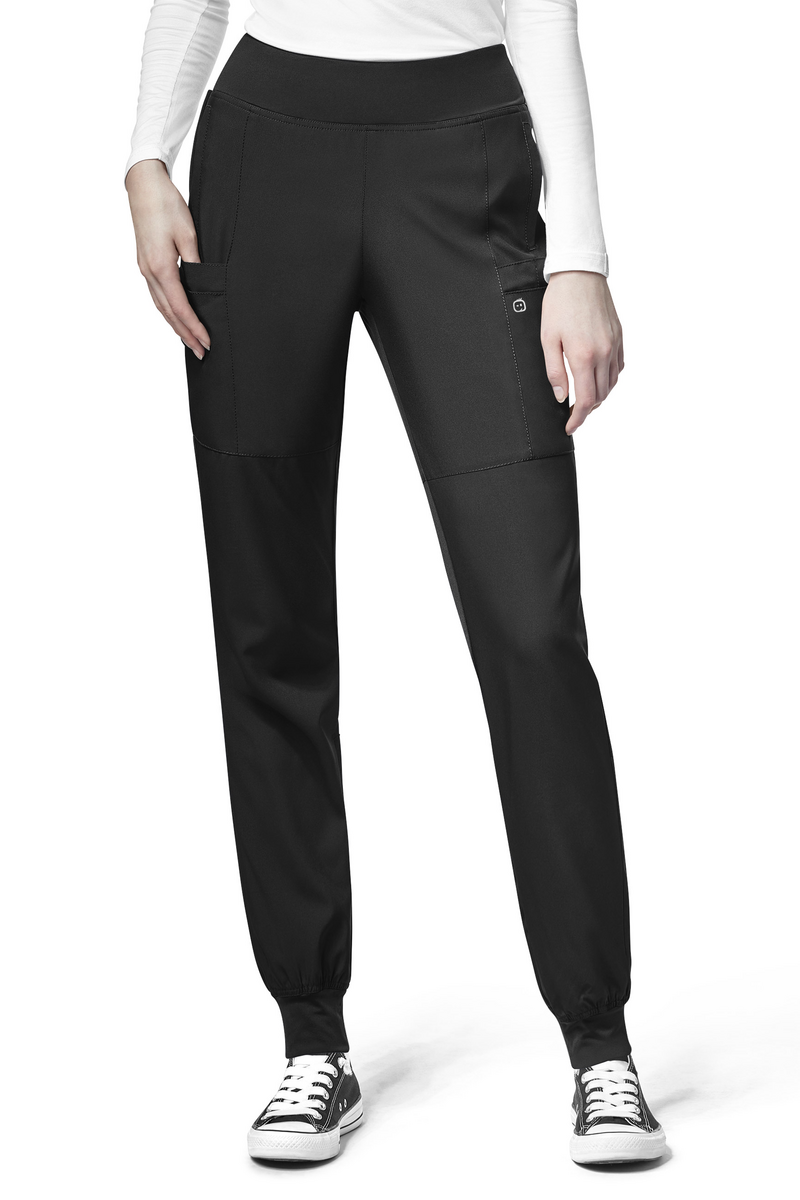 WonderWink Scrub Pants W123 Comfort Waist Cargo Jogger in Black at Parker's Clothing and Shoes.