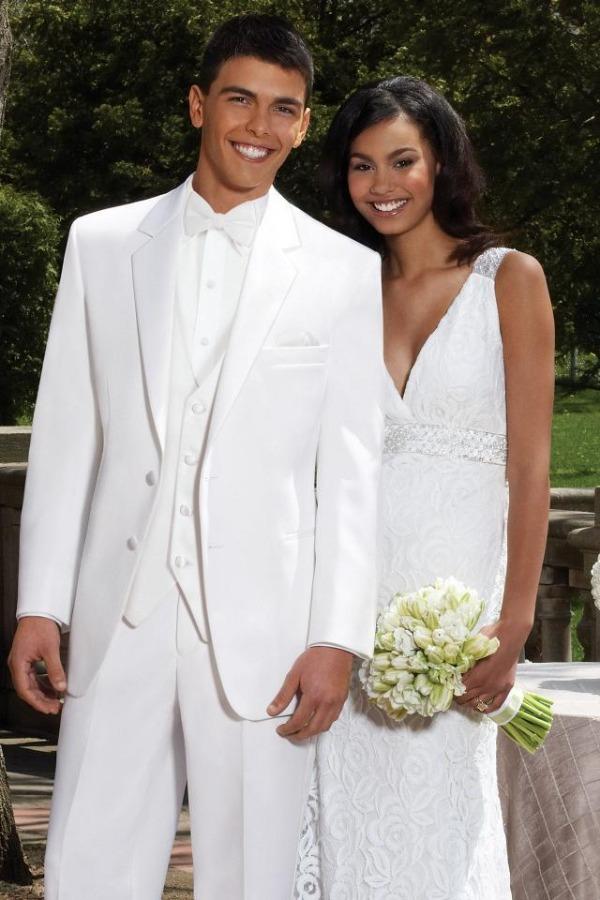 Jim's Formal Wear Tuxedos Platinum Collection Stephen Geoffrey Troy White at Parker's Clothing and Shoes.