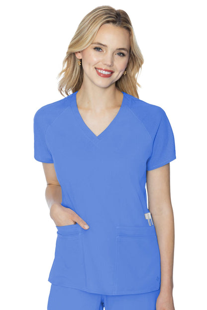 Med Couture Scrub Top Touch Raglan Sleeve in ceil at Parker's Clothing and Shoes.