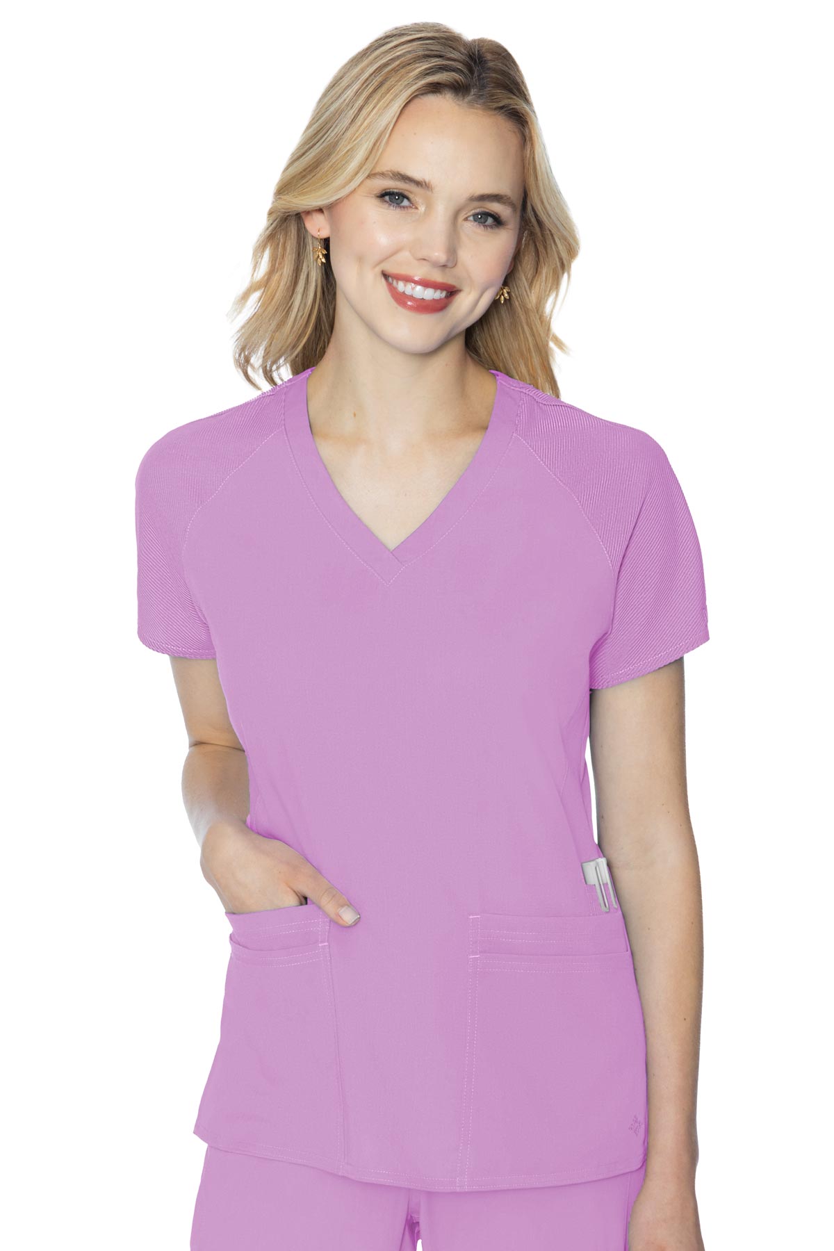 Med Couture Scrub Top Touch Raglan Sleeve in lilac at Parker's Clothing and Shoes.