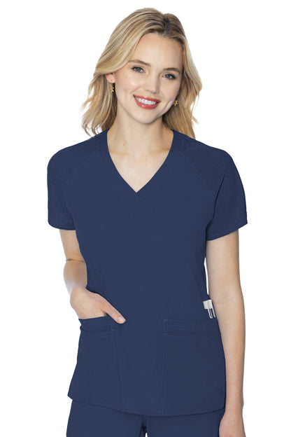 Med Couture Scrub Top Touch Raglan Sleeve in navy at Parker's Clothing and Shoes.
