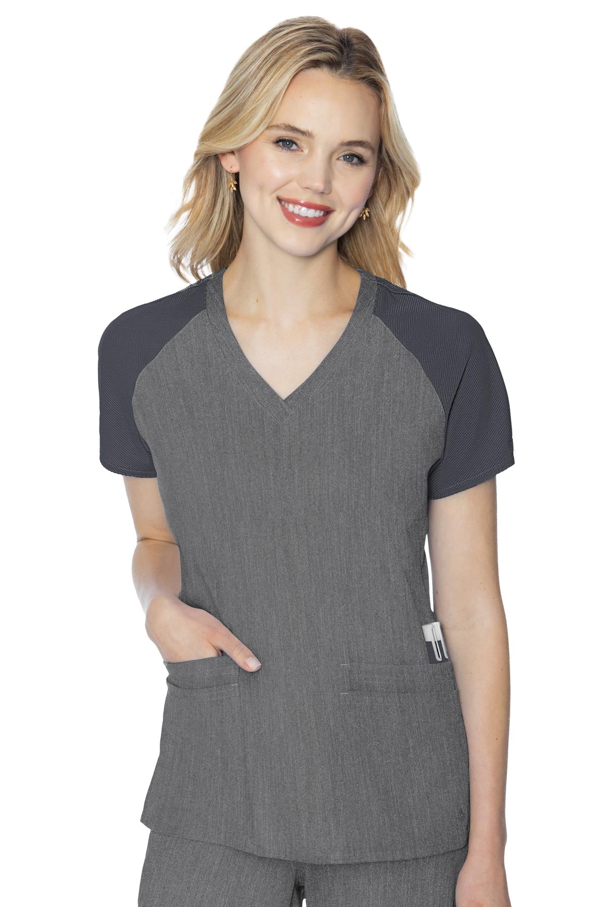 Med Couture Scrub Top Touch Raglan Sleeve in slate at Parker's Clothing and Shoes.
