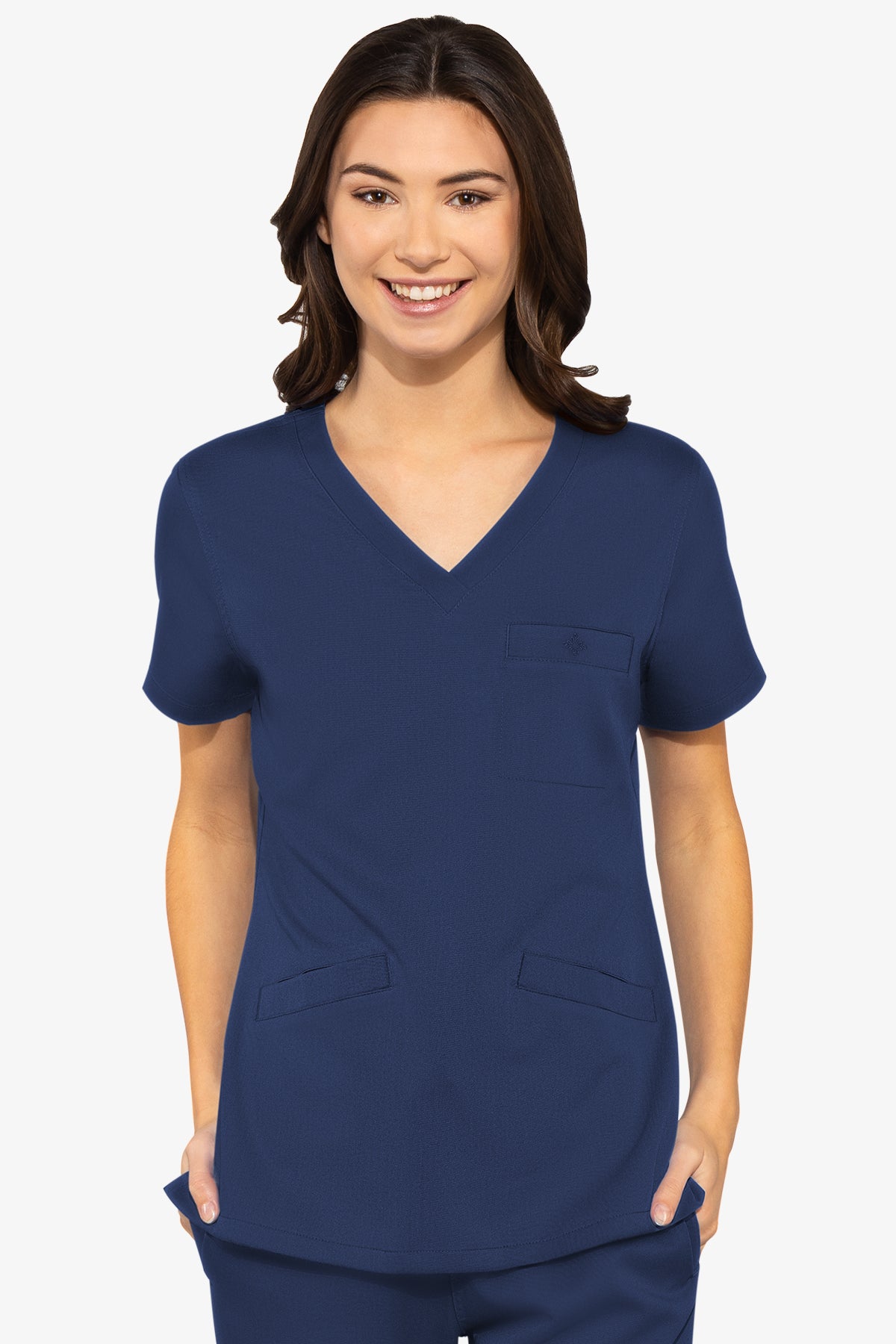 Med Couture Scrub Top Touch Classic V-Neck in Navy at Parker's Clothing and Shoes.