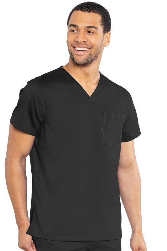 Med Couture Mens Scrub Top RothWear Cadence in Black at Parker's Clothing and Shoes.