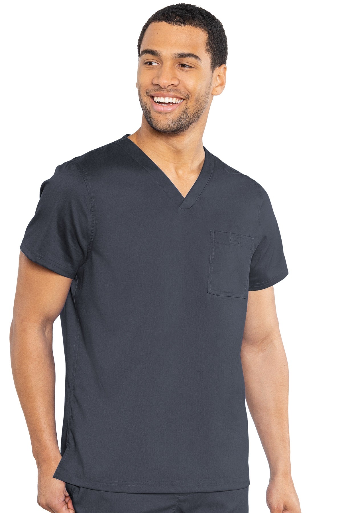 Med Couture Mens Scrub Top RothWear Cadence in Pewter at Parker's Clothing and Shoes.