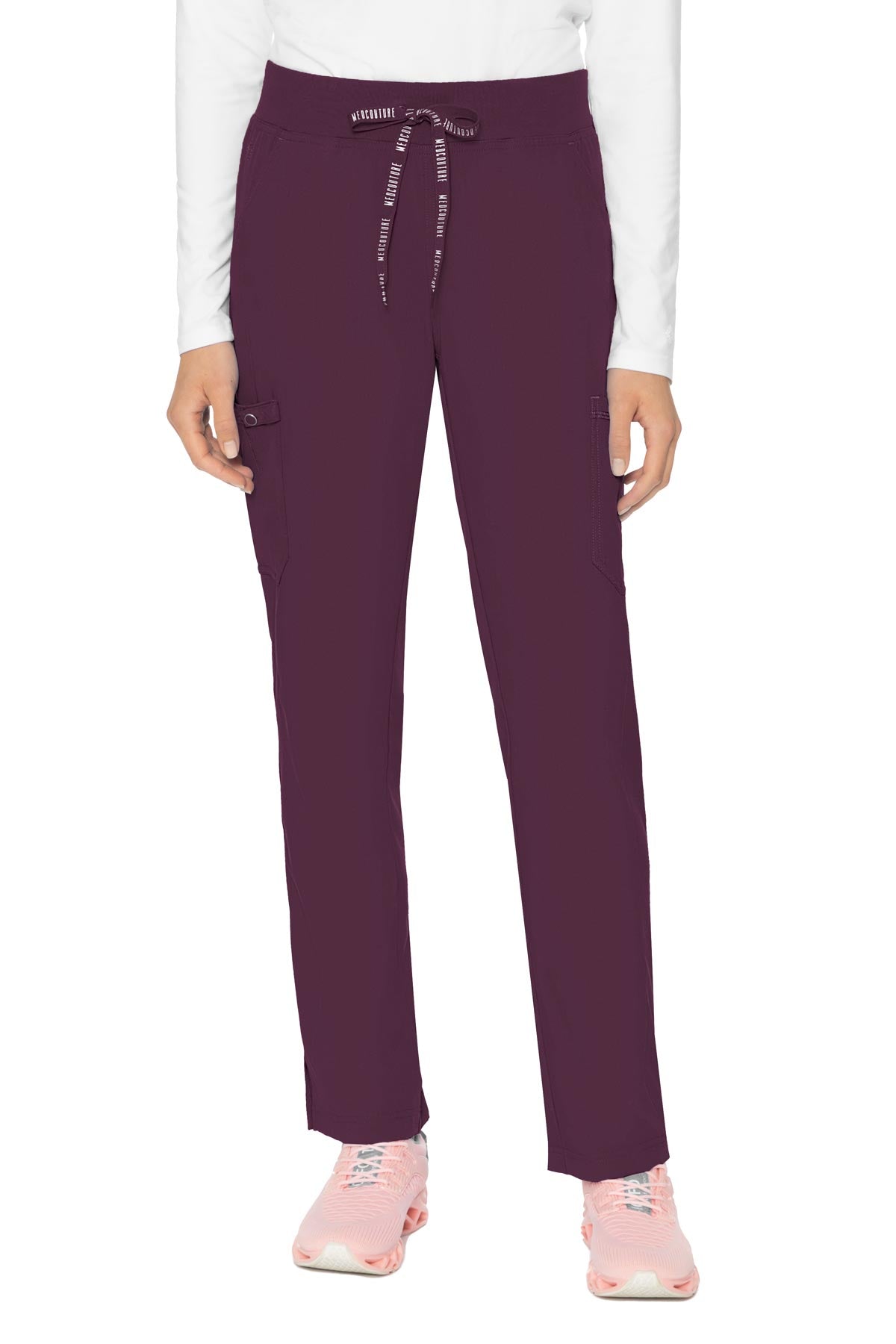 Med Couture Scrub Pants Touch Yoga in Wine at Parker's Clothing and Shoes.
