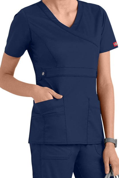 Dickies Scrub Top Gen Flex Mock Wrap 817355 Navy at Parker's Clothing & Scrubs.