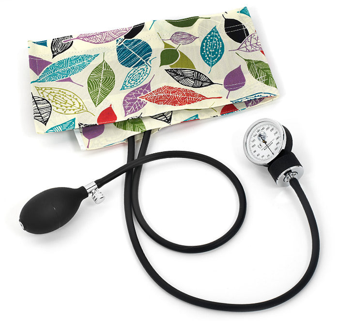 Prestige Premium Adult Aneroid Sphygmomanometer in pattern leaves cream at Parker's Clothing and Shoes