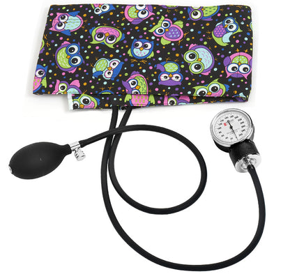 Prestige Premium Adult Aneroid Sphygmomanometer in pattern party owls black at Parker's Clothing and Shoes