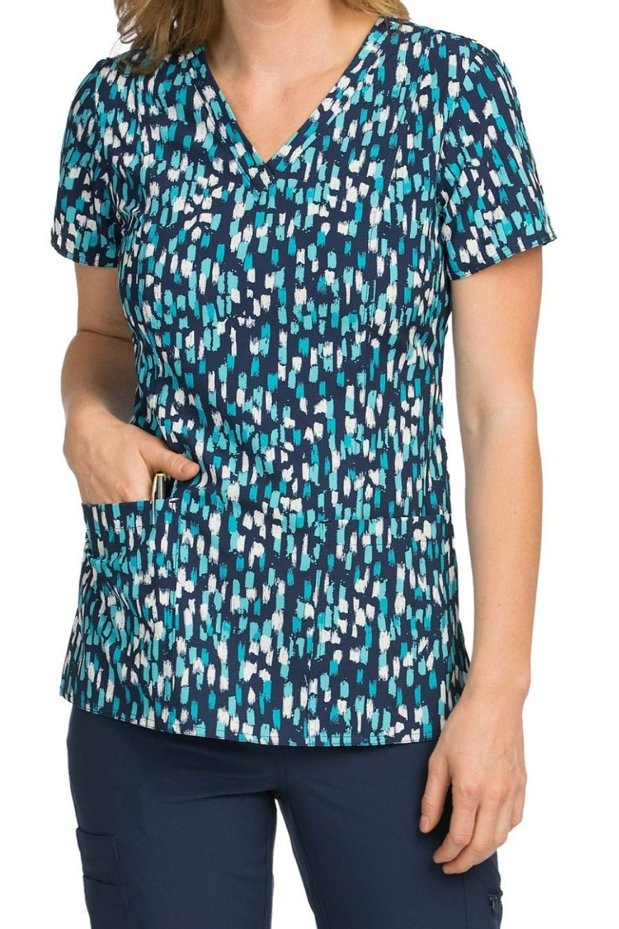 Med Couture Activate Abstract Expressions V-Neck Print Scrub Top at Parker's Clothing and Shoes.
