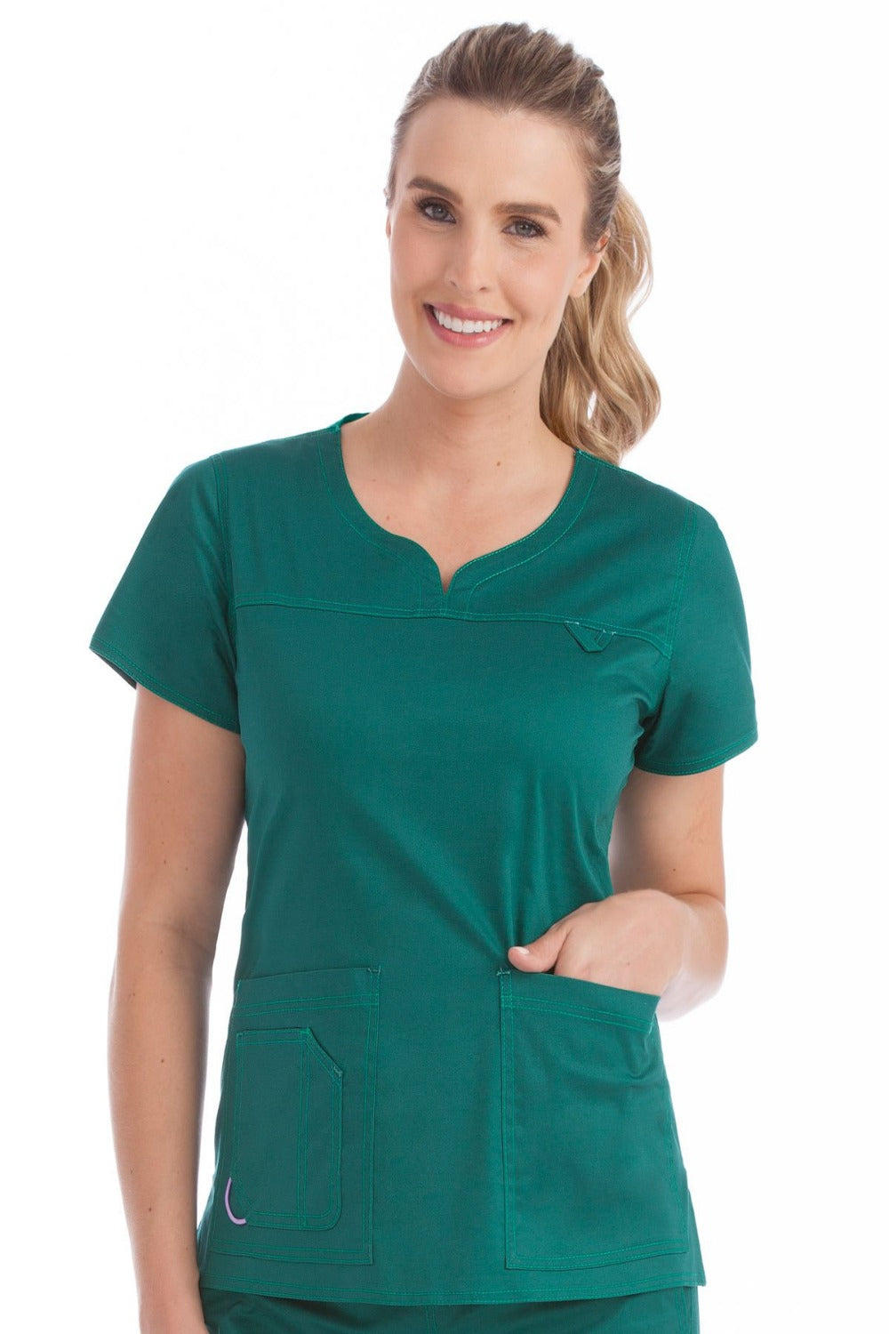 Med Couture Scrub Top MC2 Lexi in Hunter at Parker's Clothing and Shoes