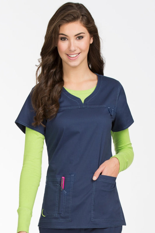 Med Couture Scrub Top MC2 Lexi in Navy at Parker's Clothing and Shoes