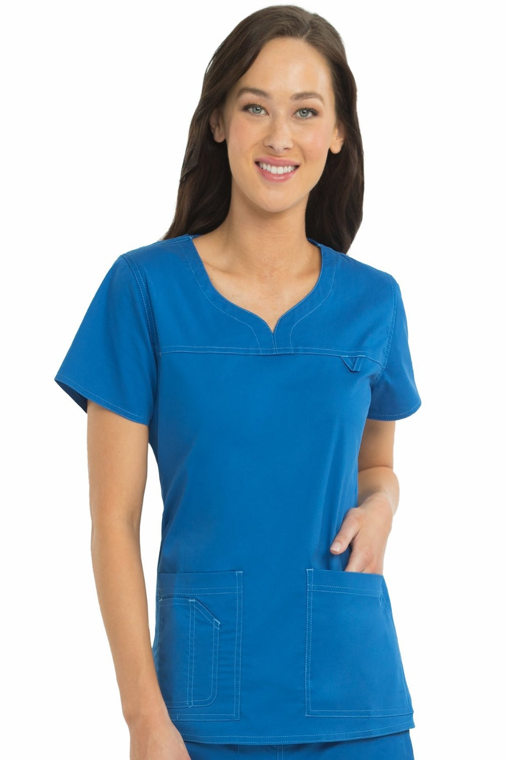 Med Couture Scrub Top MC2 Lexi in Royal at Parker's Clothing and Shoes