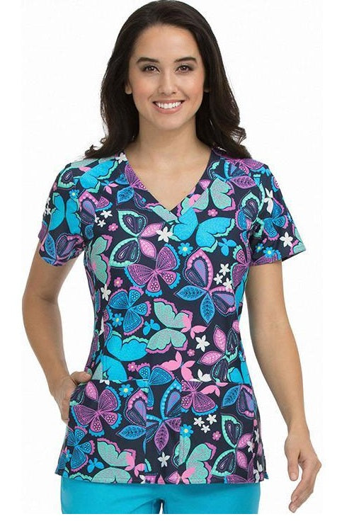 Med Couture Activate Catch Of The Day V-Neck Print Scrub Top at Parker's Clothing and Shoes.