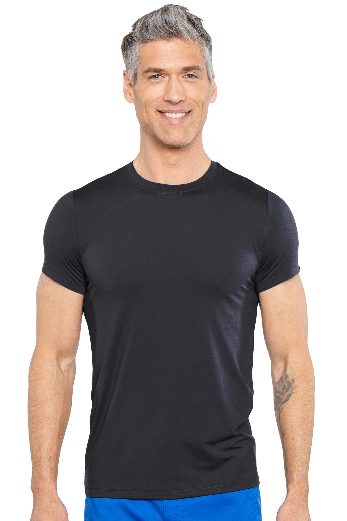 Med Couture Mens Scrub Top RothWear Mason Tee in Black at Parker's Clothing and Shoes.