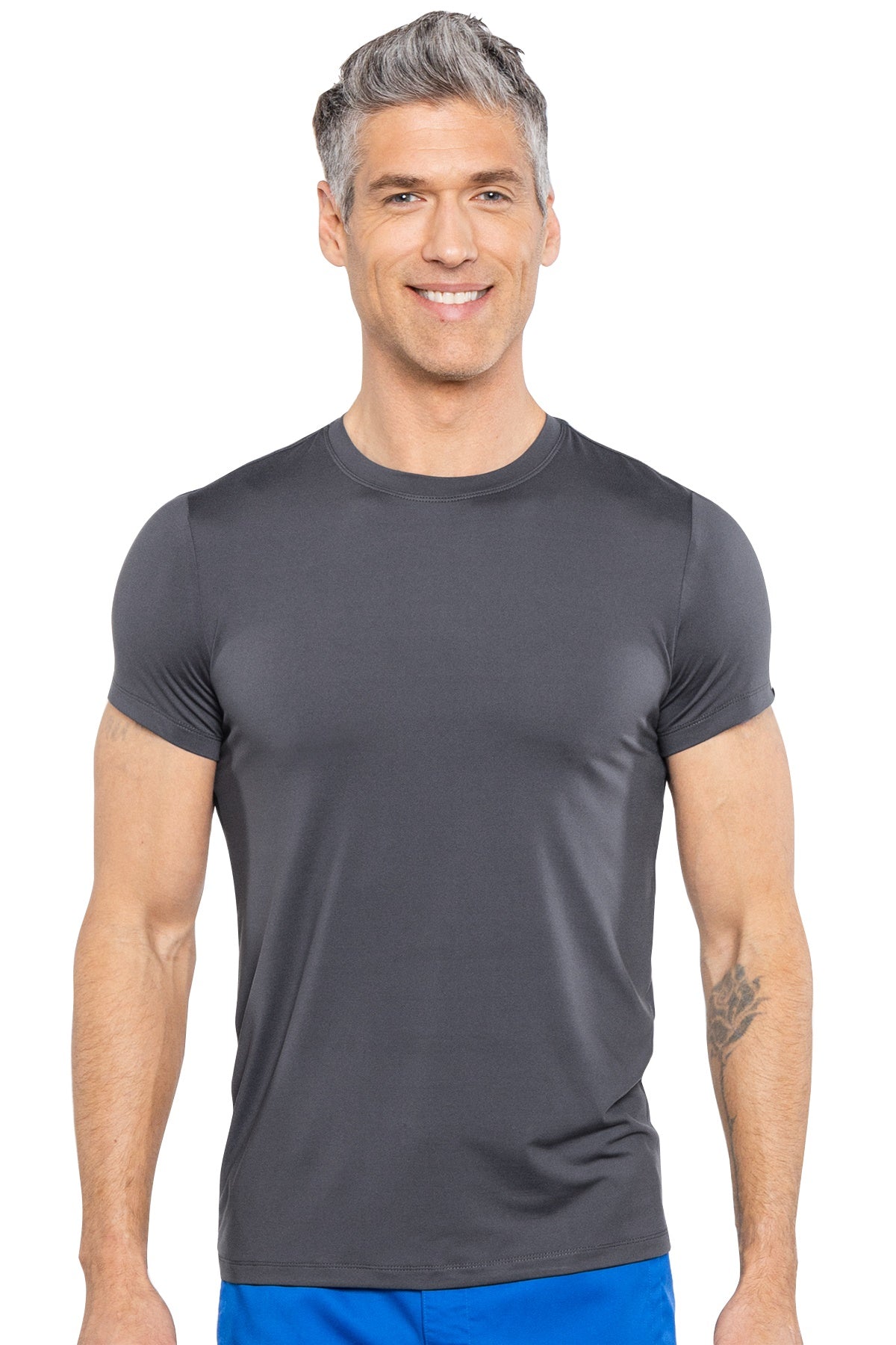 Med Couture Mens Scrub Top RothWear Mason Tee in Pewter at Parker's Clothing and Shoes.